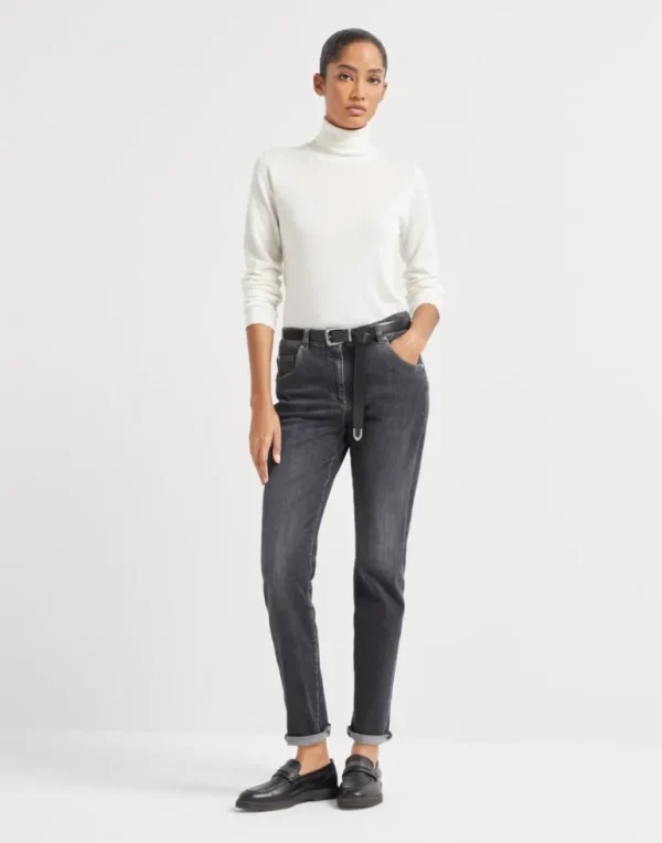 Cashmere and silk lightweight turtleneck sweater