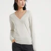 Cashmere and silk sparkling lightweight sweater