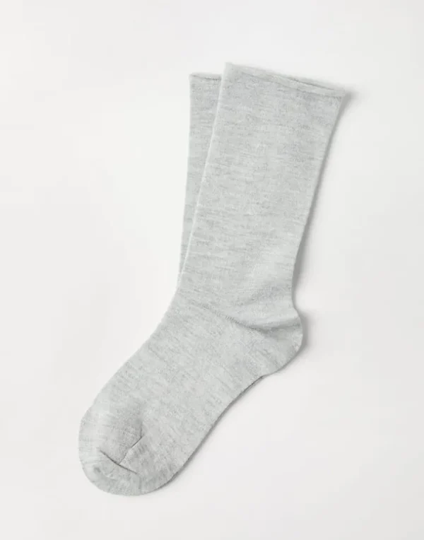 Cashmere and silk sparkling knit socks