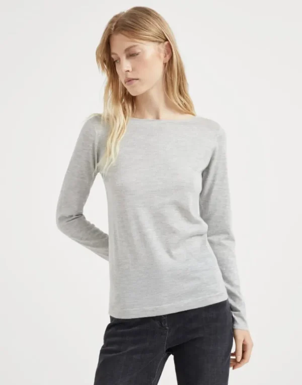 Cashmere and silk sparkling lightweight sweater