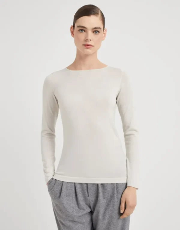 Cashmere and silk sparkling lightweight sweater