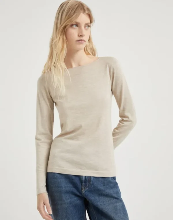 Cashmere and silk sparkling lightweight sweater