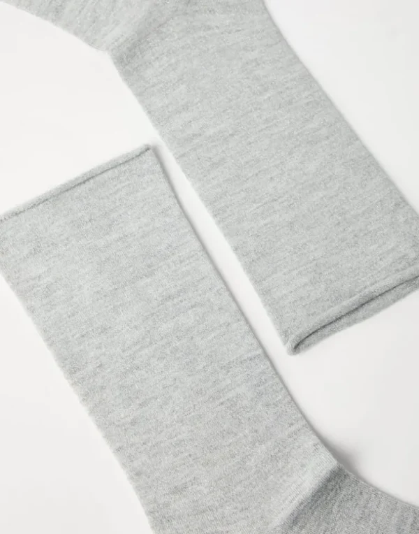 Cashmere and silk sparkling knit socks