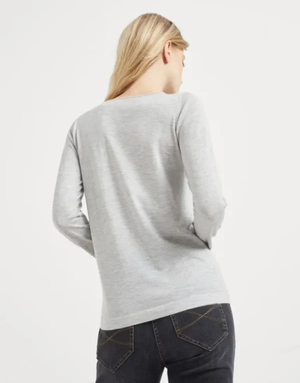 Cashmere and silk sparkling lightweight sweater