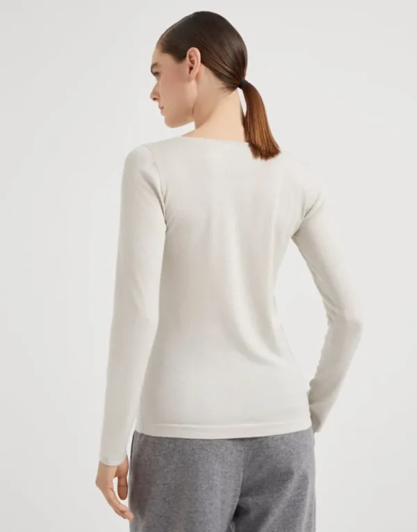 Cashmere and silk sparkling lightweight sweater