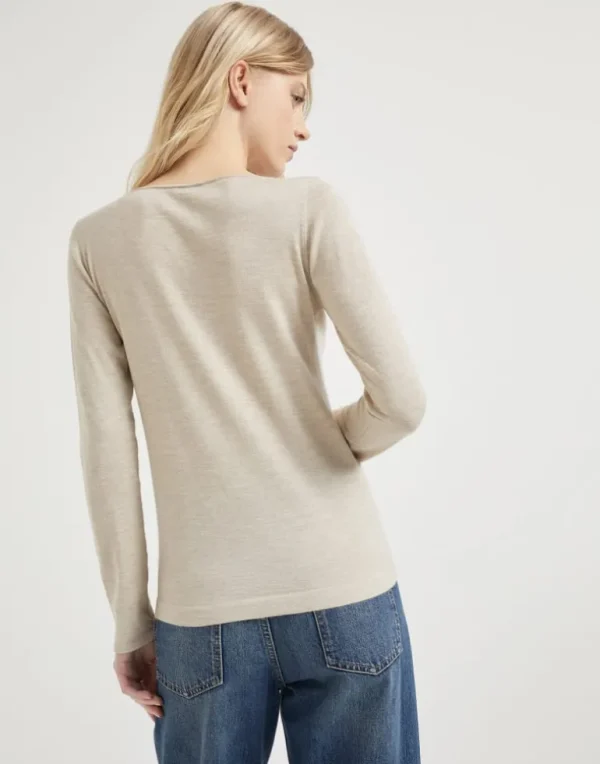 Cashmere and silk sparkling lightweight sweater