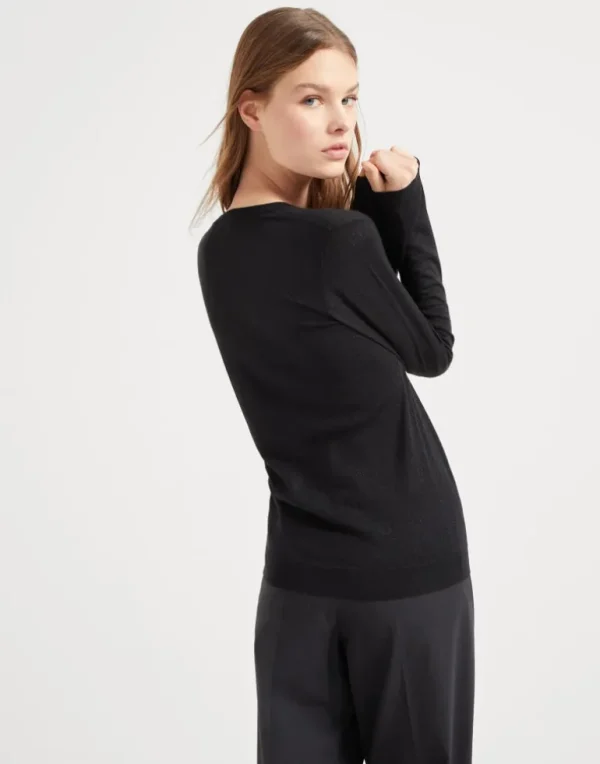 Cashmere and silk sparkling lightweight sweater