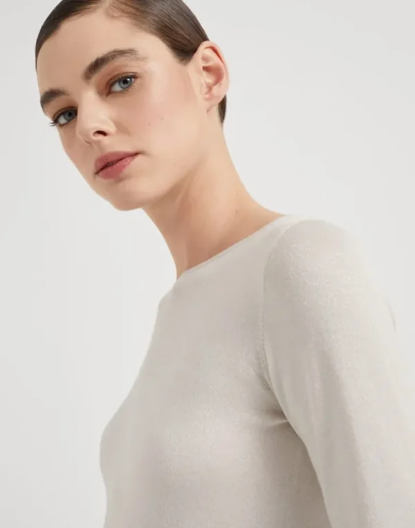 Cashmere and silk sparkling lightweight sweater