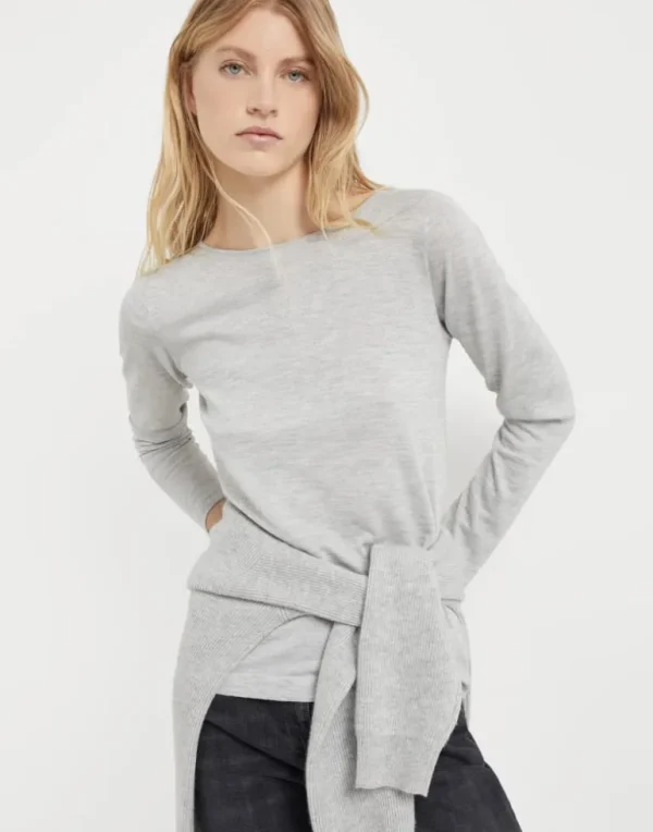 Cashmere and silk sparkling lightweight sweater