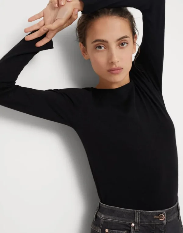 Cashmere and silk sparkling lightweight sweater