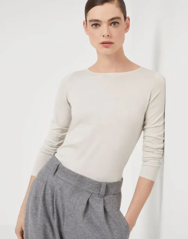 Cashmere and silk sparkling lightweight sweater