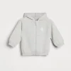 Cashmere Baby Bernie cardigan with zipper and hood