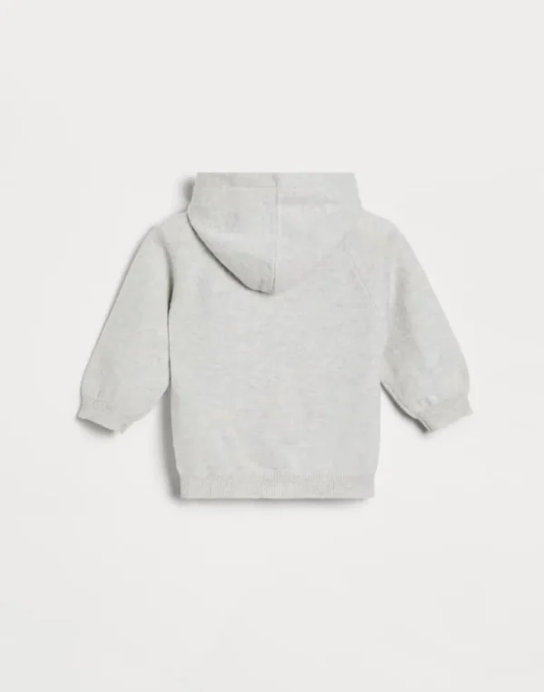 Cashmere Baby Bernie cardigan with zipper and hood