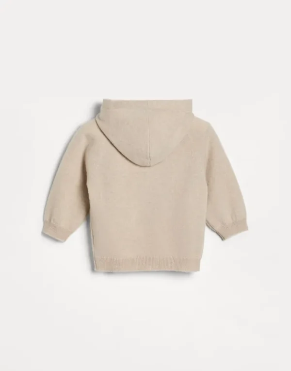 Cashmere Baby Bernie cardigan with zipper and hood