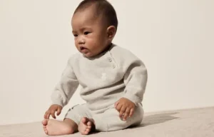 Cashmere Baby Bernie sweater with buttons