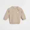 Cashmere cable knit Baby Bernie sweater with buttons