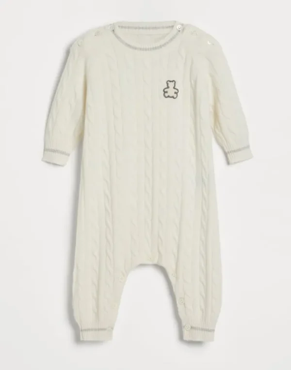 Cashmere cable knit Baby Bernie sleepsuit