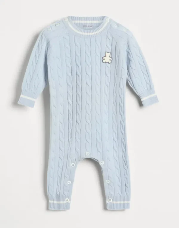 Cashmere cable knit Baby Bernie sleepsuit