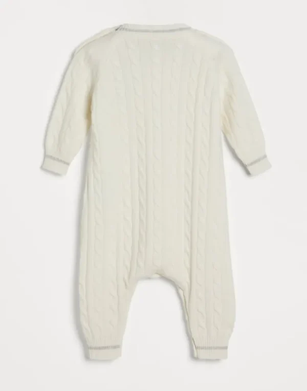 Cashmere cable knit Baby Bernie sleepsuit