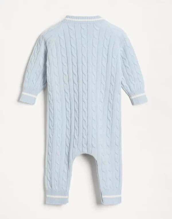 Cashmere cable knit Baby Bernie sleepsuit