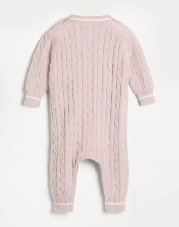 Cashmere cable knit Baby Bernie sleepsuit