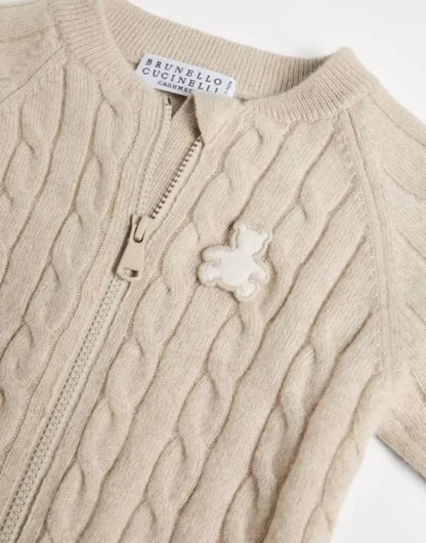 Cashmere cable knit Baby Bernie cardigan with zipper