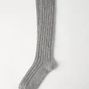 Cashmere chiné rib knit socks