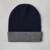 Cashmere double knit ribbed beanie