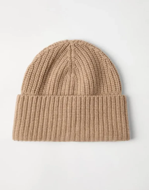 Cashmere English rib beanie