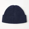 Cashmere English rib double knit beanie