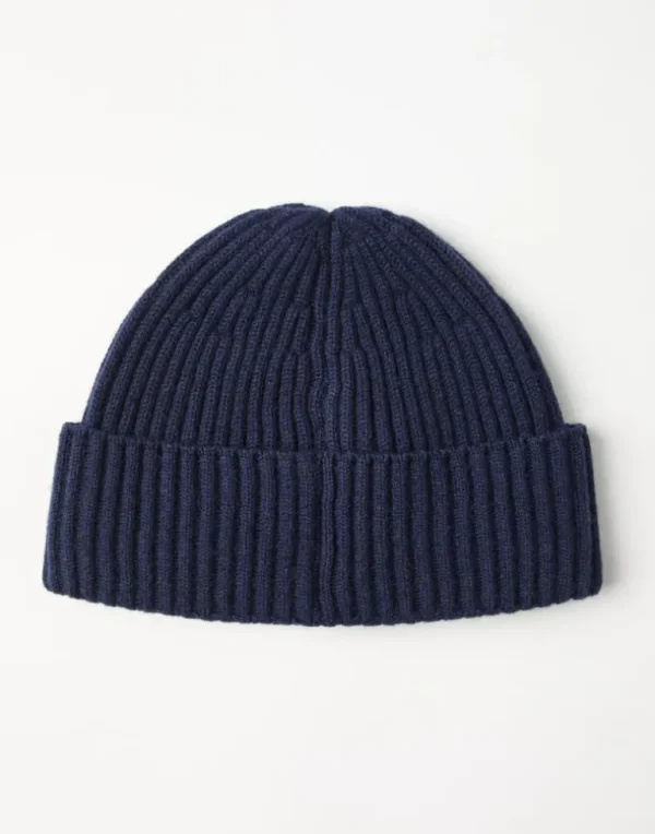 Cashmere English rib double knit beanie