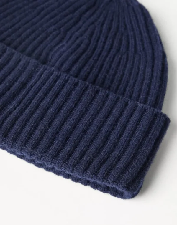 Cashmere English rib double knit beanie