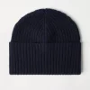 Cashmere English rib knit beanie