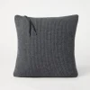 Cashmere English rib knit cushion with shiny zipper pull