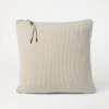 Cashmere English rib knit cushion with shiny zipper pull