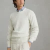 Cashmere English rib sweater with raglan sleeves