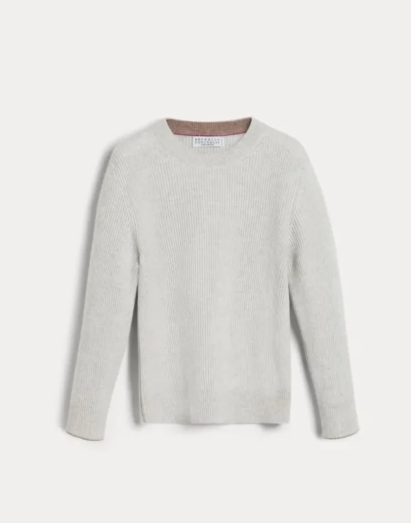 Cashmere English rib sweater