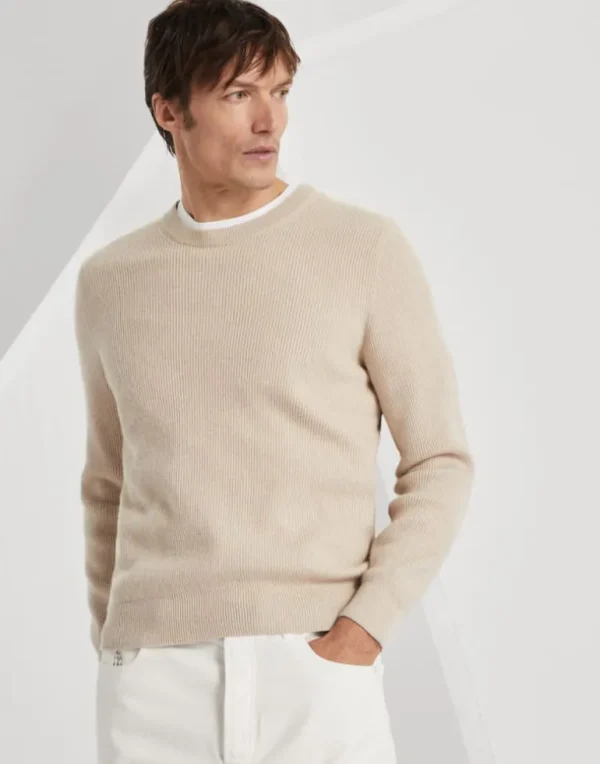 Cashmere English rib sweater