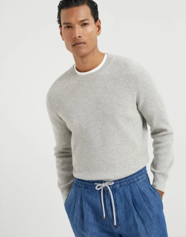 Cashmere English rib sweater