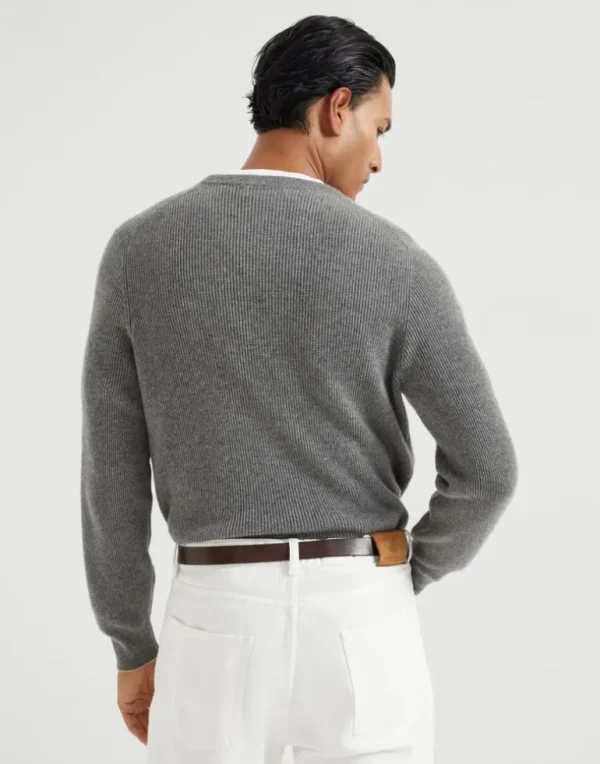 Cashmere English rib sweater