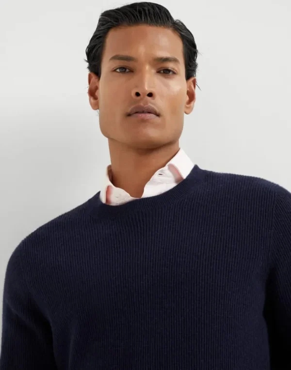 Cashmere English rib sweater