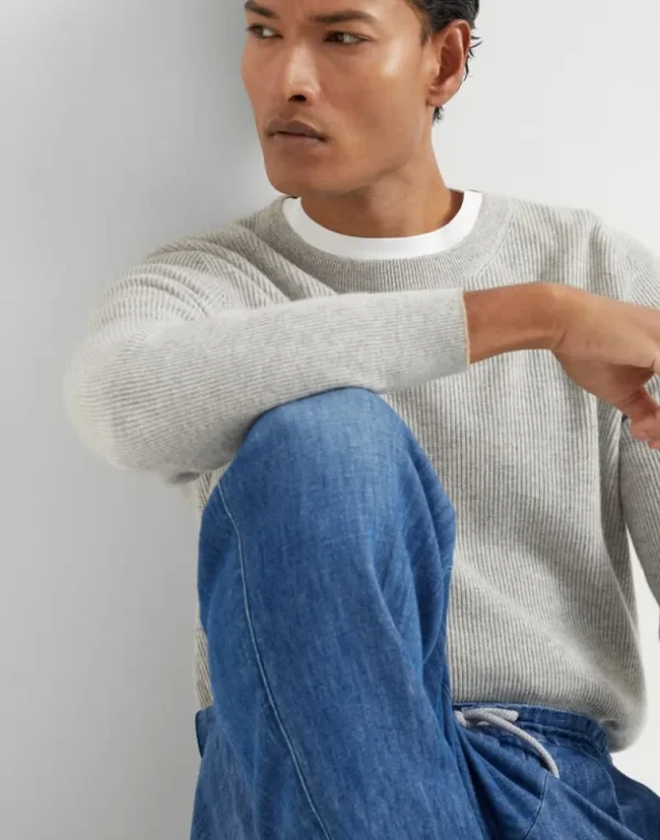 Cashmere English rib sweater