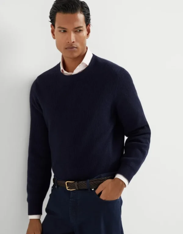 Cashmere English rib sweater