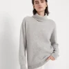 Cashmere English rib turtleneck sweater with monili