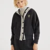 Cashmere interlock hooded sweatshirt with logo