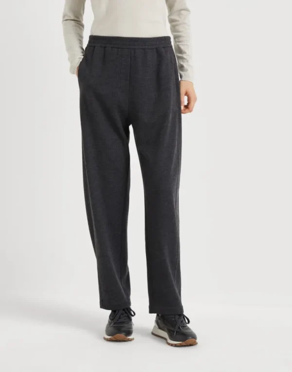 Cashmere interlock track trousers