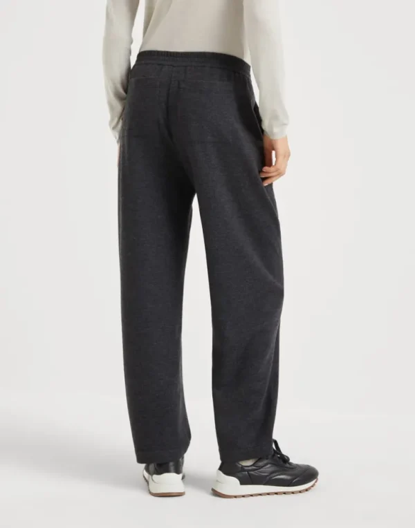 Cashmere interlock track trousers