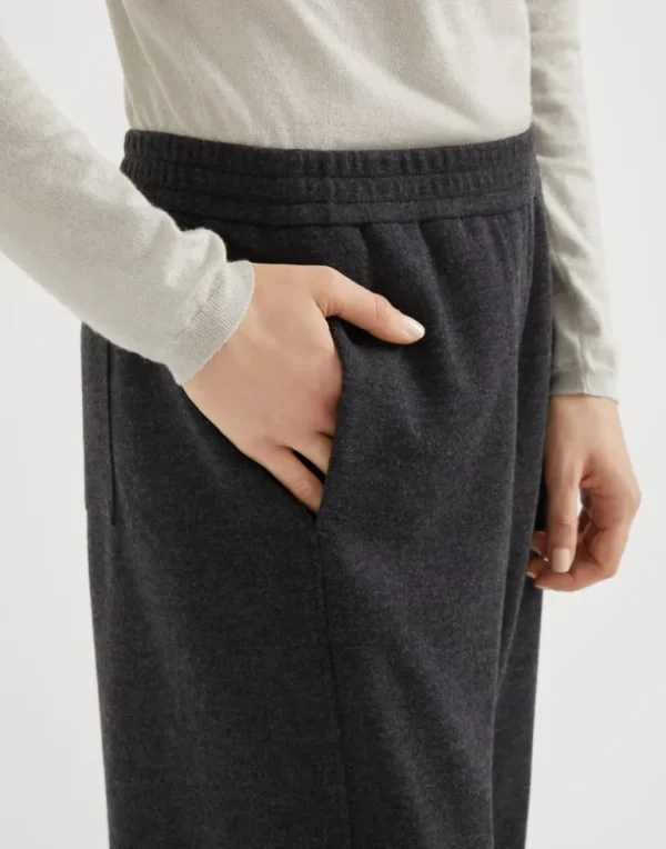 Cashmere interlock track trousers