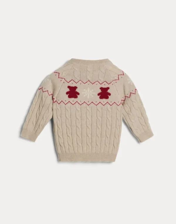 Cashmere jacquard cable knit Baby Bernie sweater