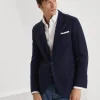 Cashmere jersey blazer with patch pockets